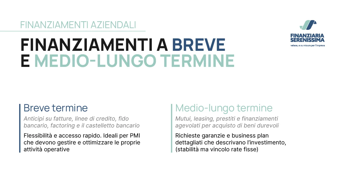 Finanziamenti aziendali: finanziamenti di breve e medio-lungo termine - Finanziaria Serenissima